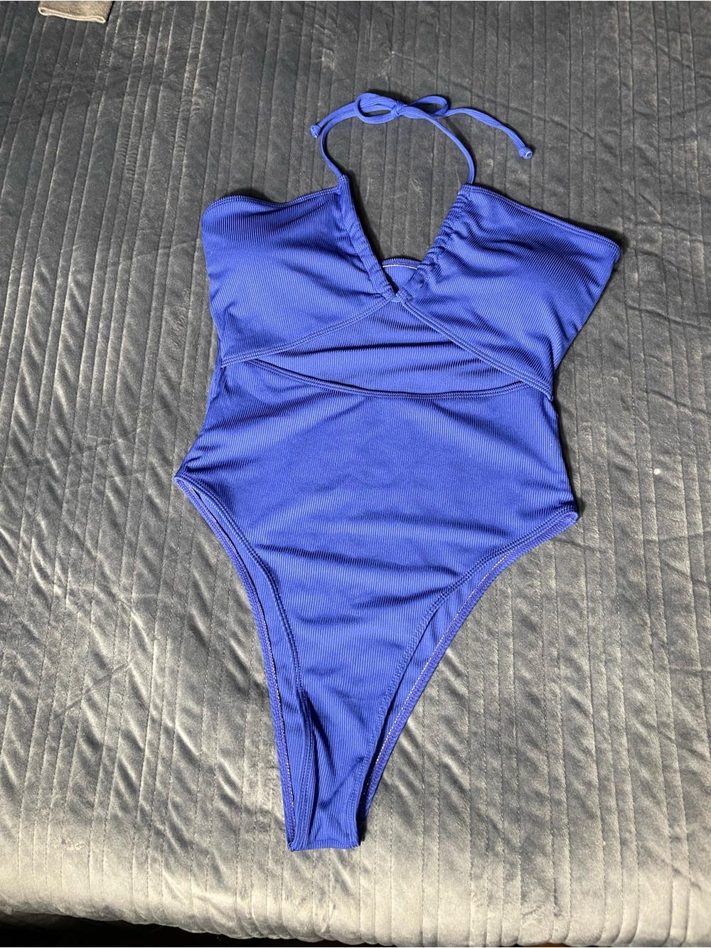 Women’s Royal Blue Halter One-Piece Swimsuit Monokini - Unbranded